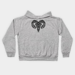 Goat Skull / Black version Kids Hoodie